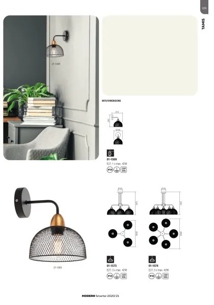 Redo 01-1573 - Kábelen függő csillár TAMIS 3xE27/42W/230V átm. 59 cm fekete