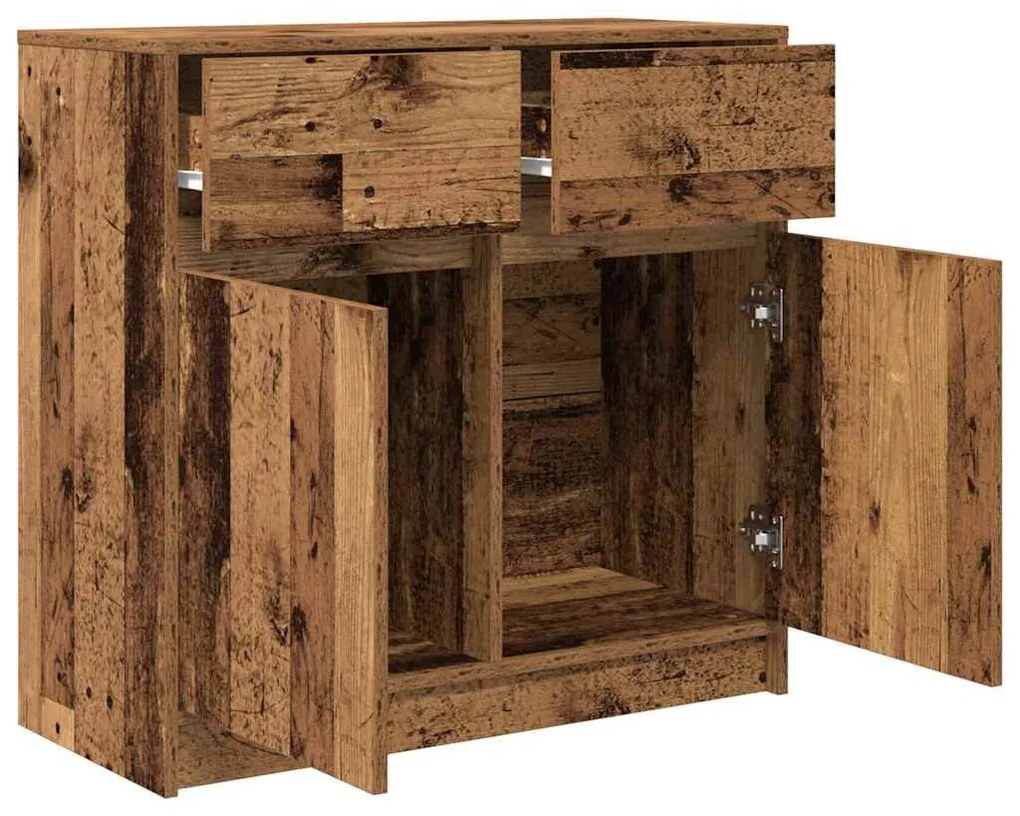 antik fa szerelt fa tálalószekrény fiókos 80x34x76 cm