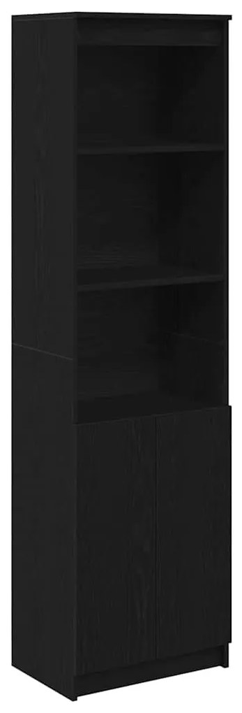 fekete tölgy szerelt fa magasszekrény 50x35x180 cm