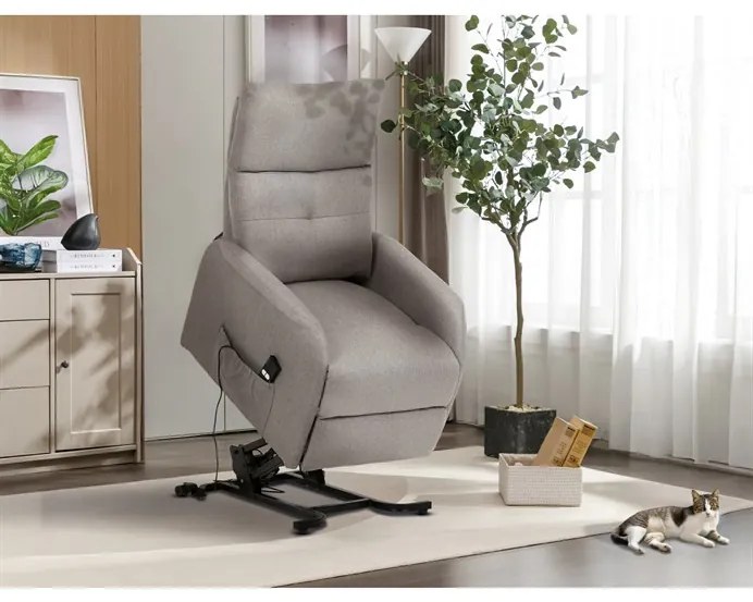 Elektromos vezérlésű krém szövet dönthető fotel. TV-5482 CRM2