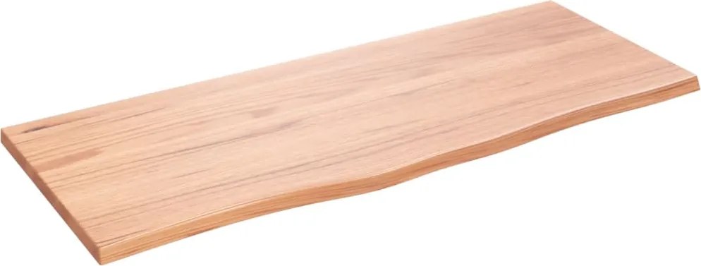 vidaXL világosbarna kezelt tömör tölgyfa fali polc 100x40x2 cm