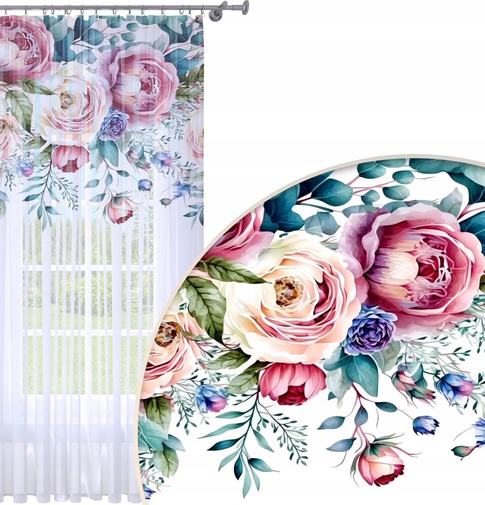 Függöny Kész 140x240 Fátyol Festett Béka Mintás 201