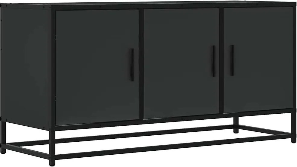 vidaXL fekete szerelt fa és fém TV-szekrény 100x35x50 cm