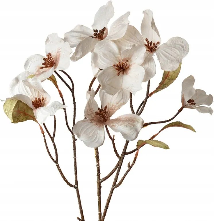 Fehér művirág barna középpel 72 cm