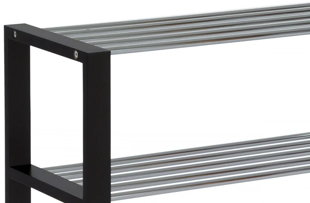 83168-12 Depozit modern pentru pantofi cu rafturi cromate în negru