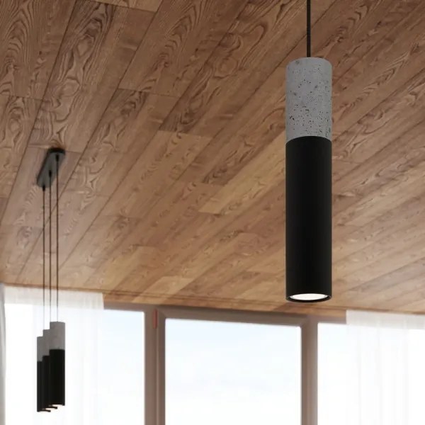 Sollux SL.0651 - BORGIO függeszték 2xGU10/40W/230V beton/fém fekete