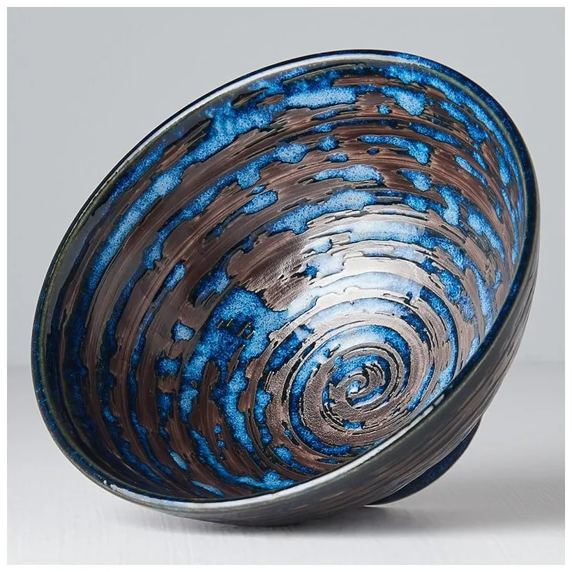 Copper Swirl kék kerámia tál, ø 16 cm - MIJ