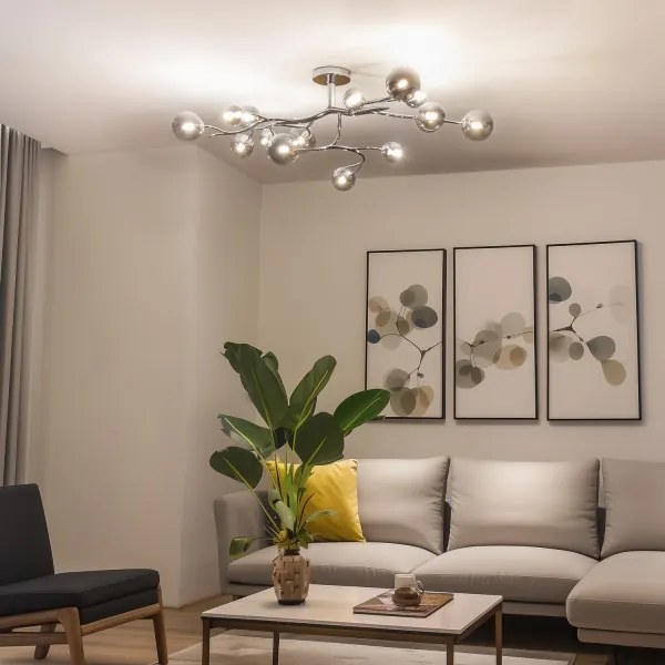 Brilagi - LED felületre szerelhető csillár MISTEL 15xG9/3W/230V fekete króm/füstszínű