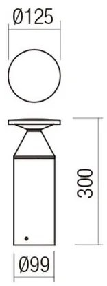 Redo 90589 - LED kültéri lámpa BIRO LED/12W/230V 3000K 30cm CRI90 IP65 antracit