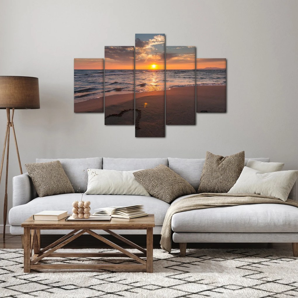 Egy szív képe a homokban (150x105 cm)