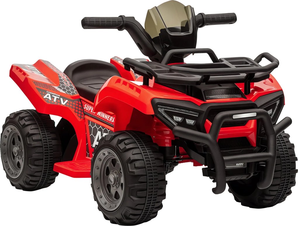 HOMCOM Gyerek Quad Elektromos 6V Gyerek Quad Előre Haladó Funkcióval, Zenével, Elektromos Quad 1.5-3 Éveseknek Piros | Aosom