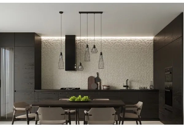 Sollux SL.1165 - Csillár zsinóron SUBA 1xE27/15W/230V fekete