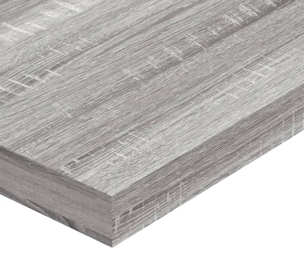 4 db szürke sonoma színű szerelt fa fali polc 60 x 10 x 1,5 cm