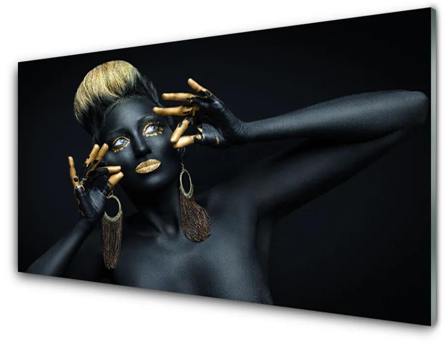Akrilüveg fotó Nő festék Man 140x70 cm