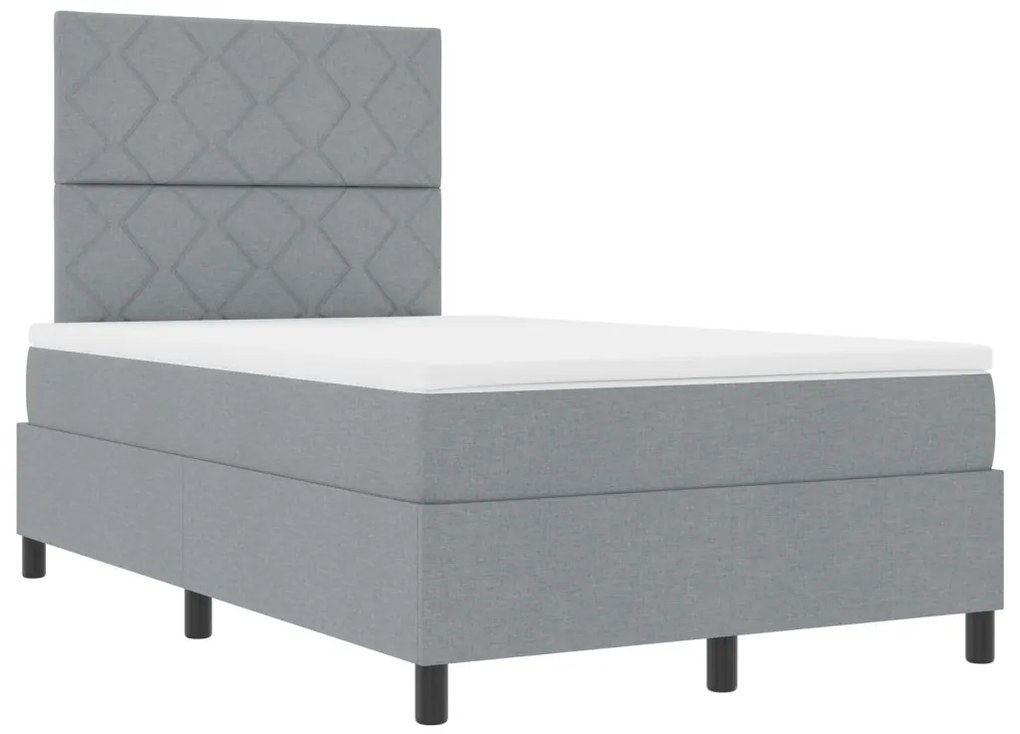 Box Spring Ágy matresszel Világosszürke Kis Dupla Szövet