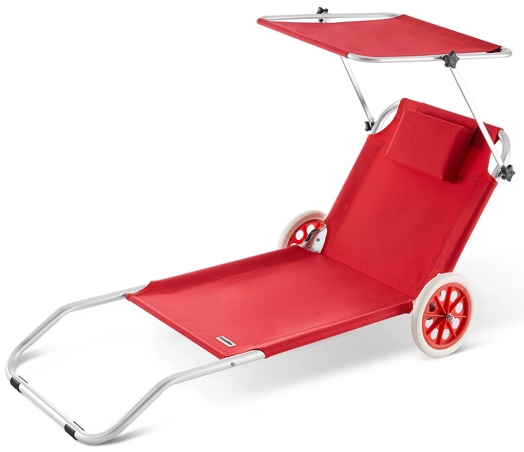 Casaria® Alumínium nyugágy Crete - piros