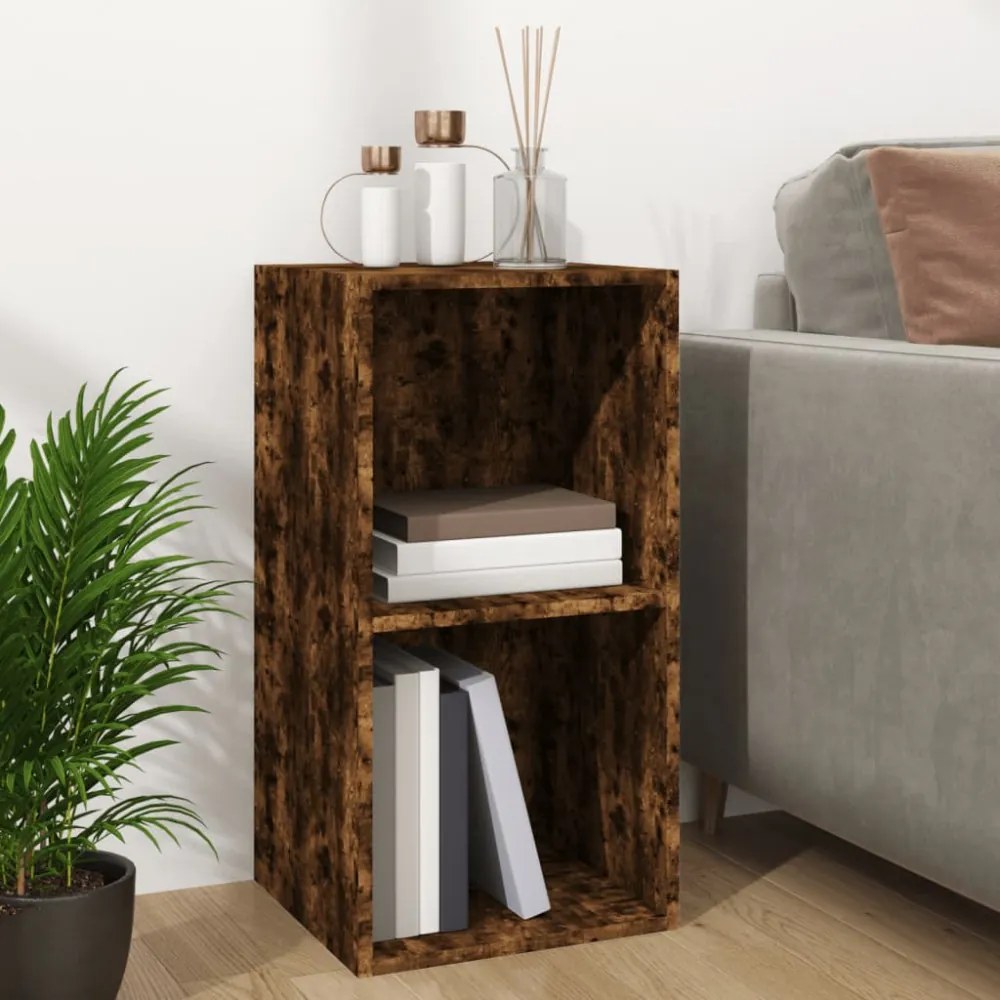 füstös tölgy színű szerelt fa lemeztároló doboz 71 x 34 x 36 cm