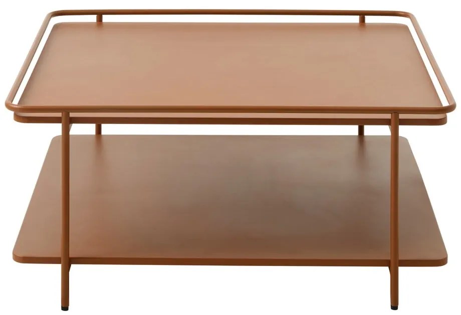 Terrakotta színű fém dohányzóasztal 75x75 cm Yuba – Unique Furniture