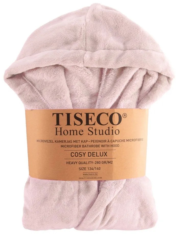Rózsaszín mikroplüss gyerek fürdőköpeny Delux – Tiseco Home Studio