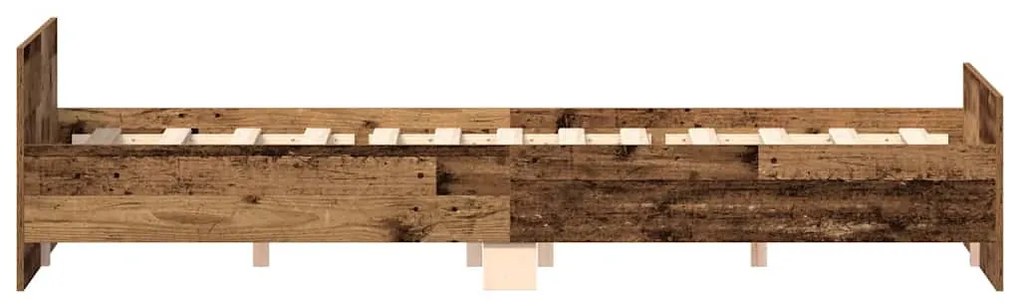 antik fa szerelt fa ágykeret matrac nélkül 135x190 cm