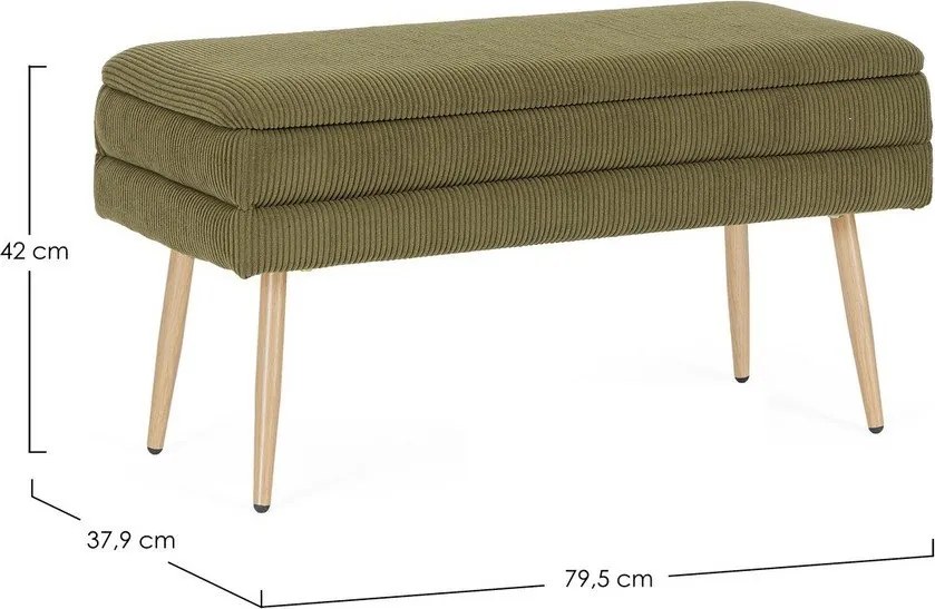 Zöld párnázott pad Olga – Bizzotto