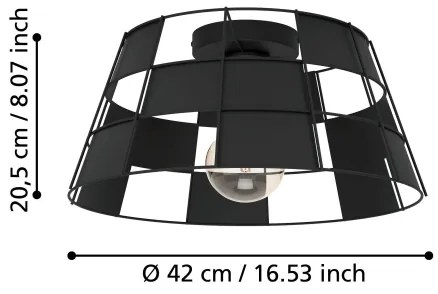 Eglo 43891 - Mennyezeti lámpa PONTEFRACT 1xE27/40W/230V