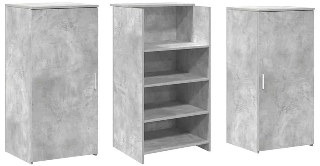 recepciós pult betonszürke 155x50x103,5 cm szerelt fa