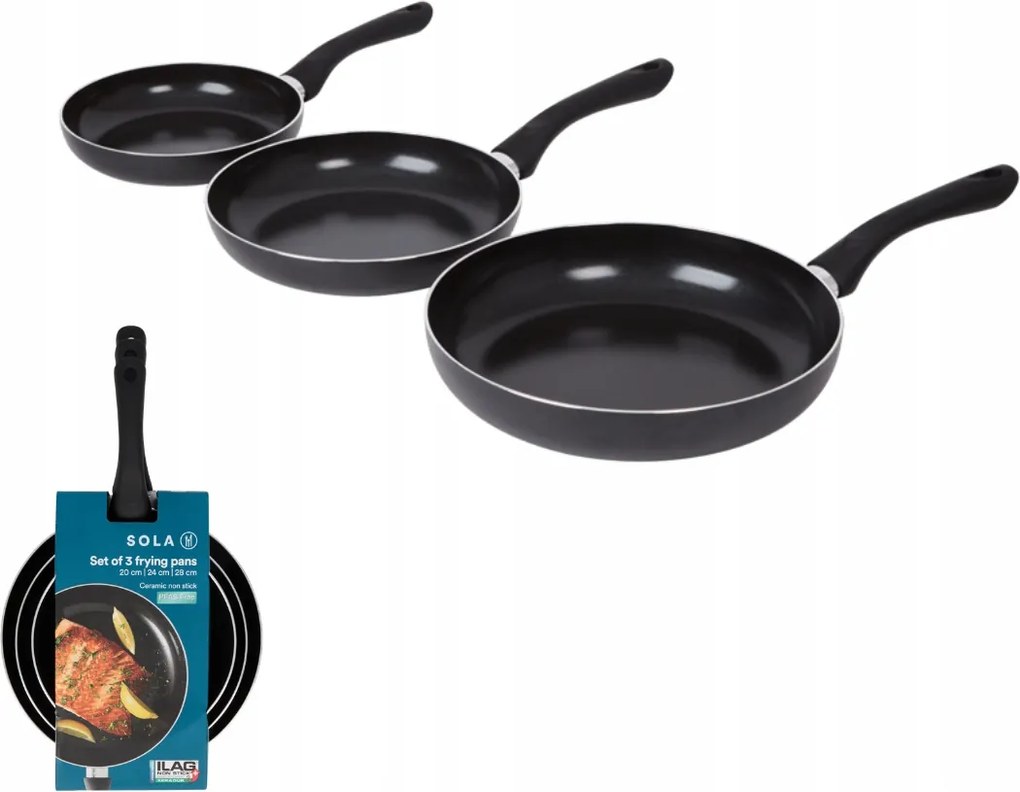 Kerámia serpenyő szett Sola 20-24-28cm