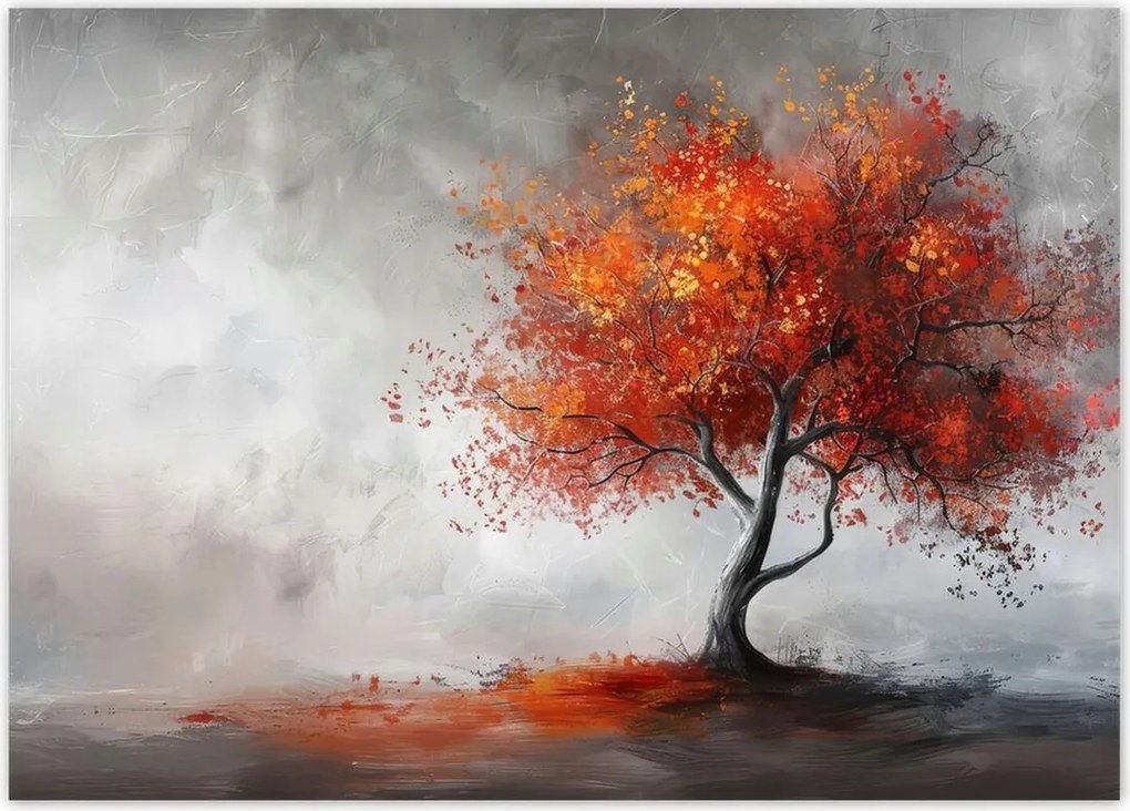 Poszterek 70x50 Tűzszínben pompázó fa