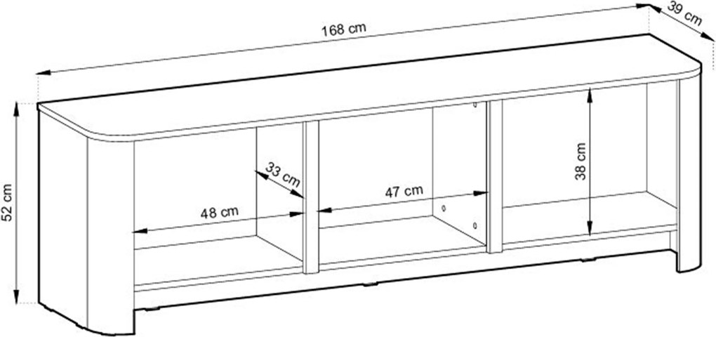Sorrenti TV szekrény 168 cm – vicenza tölgy