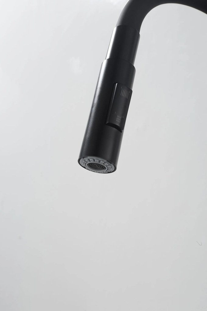 Gamma Flex 4000, álló mosogatócsaptelep flexibilis karral, 2 funkciós kifolyóval, matt fekete, GMA-BFX-4000BK