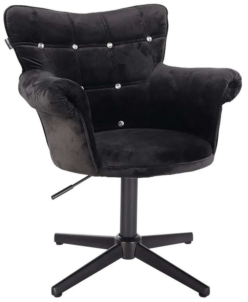 HR804CCROSS Fekete modern velúr szék fekete lábbal