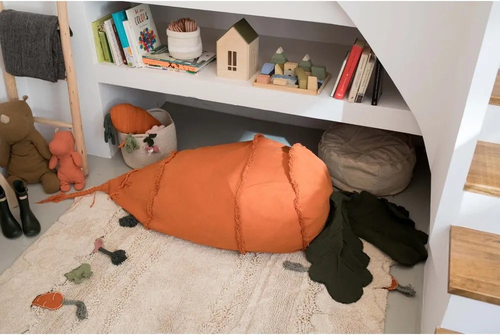 Krémszínű textil játéktároló kosár ø 30x23 cm Veggies – Lorena Canals