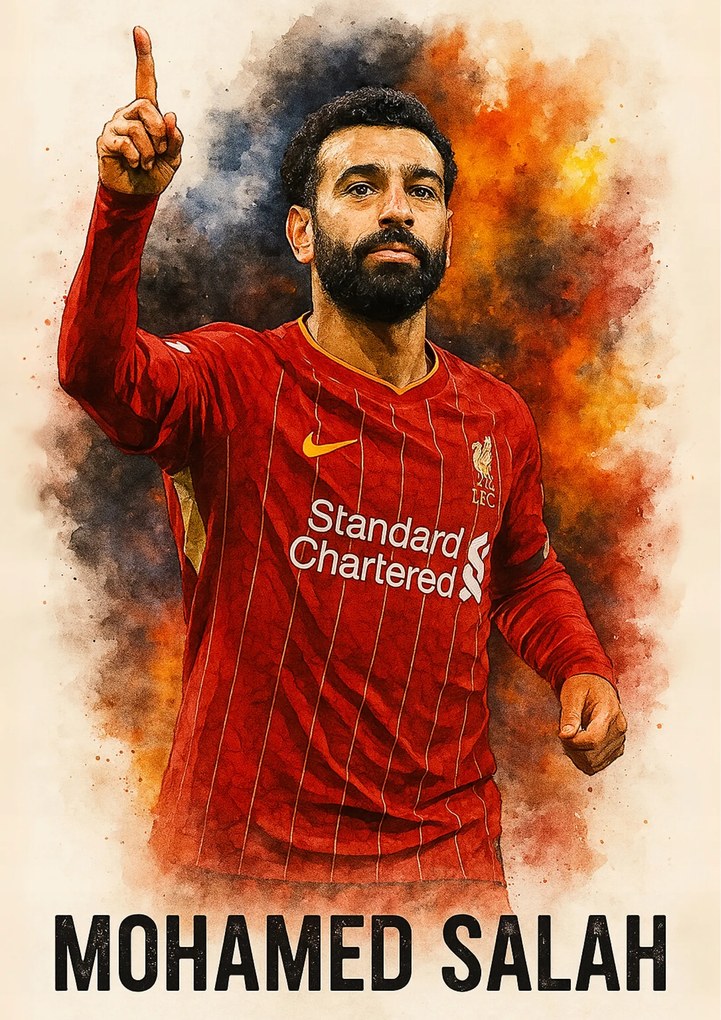 Poszter 30x40 cm foci Mohamed Salah Liverpool Fc