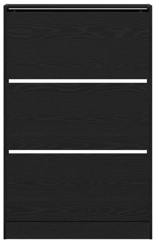 Cipőtartó Fekete Tölgy 80x21x125,5 cm Szerelt Fa