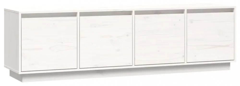 fehér tömör fenyőfa TV-szekrény 156 x 37 x 45 cm