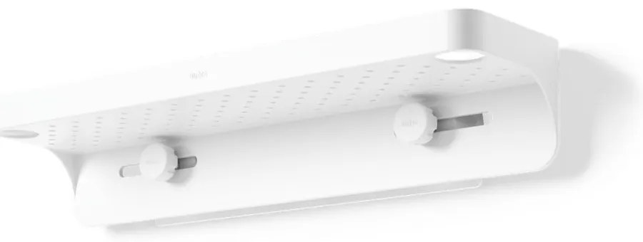 Fehér öntapadós újrahasznosított műanyag fürdőszobai polc Flex Adhesive – Umbra