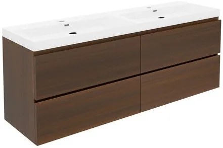 SAT B-Way Fürdőszobaszekrény mosdóval 119x50x45 cm dió matt BWAY2120NUTU4