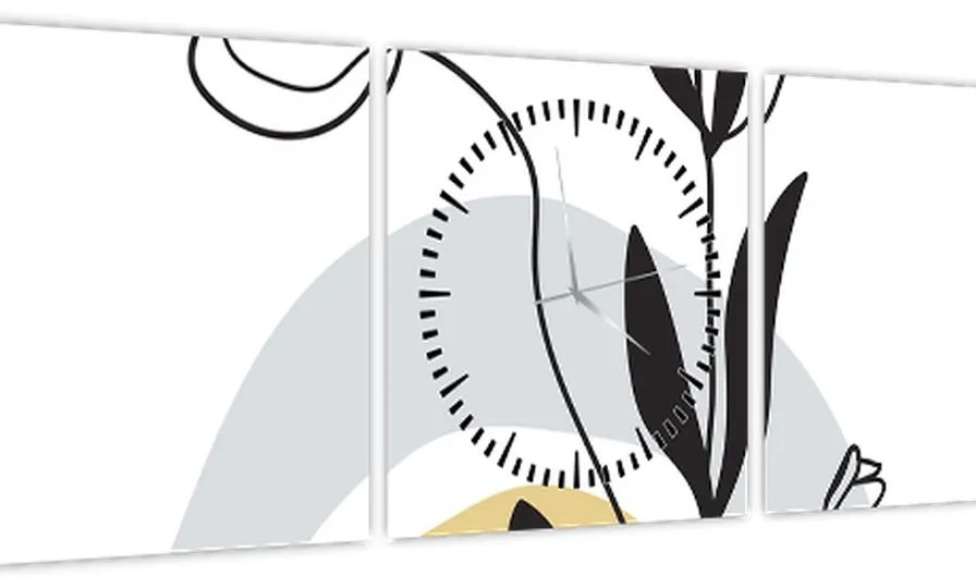 Kép - Virágok vázában N⁰1 (órával) (90x30 cm)