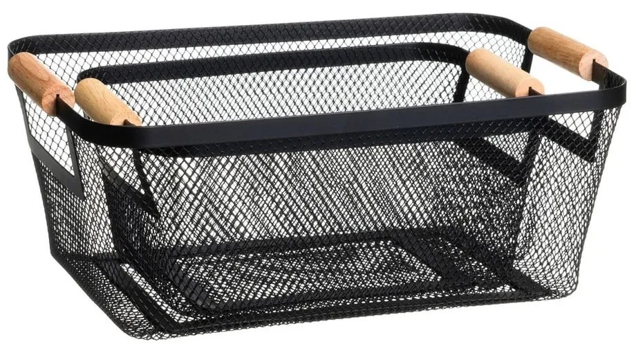 Fémhuzalos tárolókosár szett 2 db-os 33x21x14 cm – Casa Selección