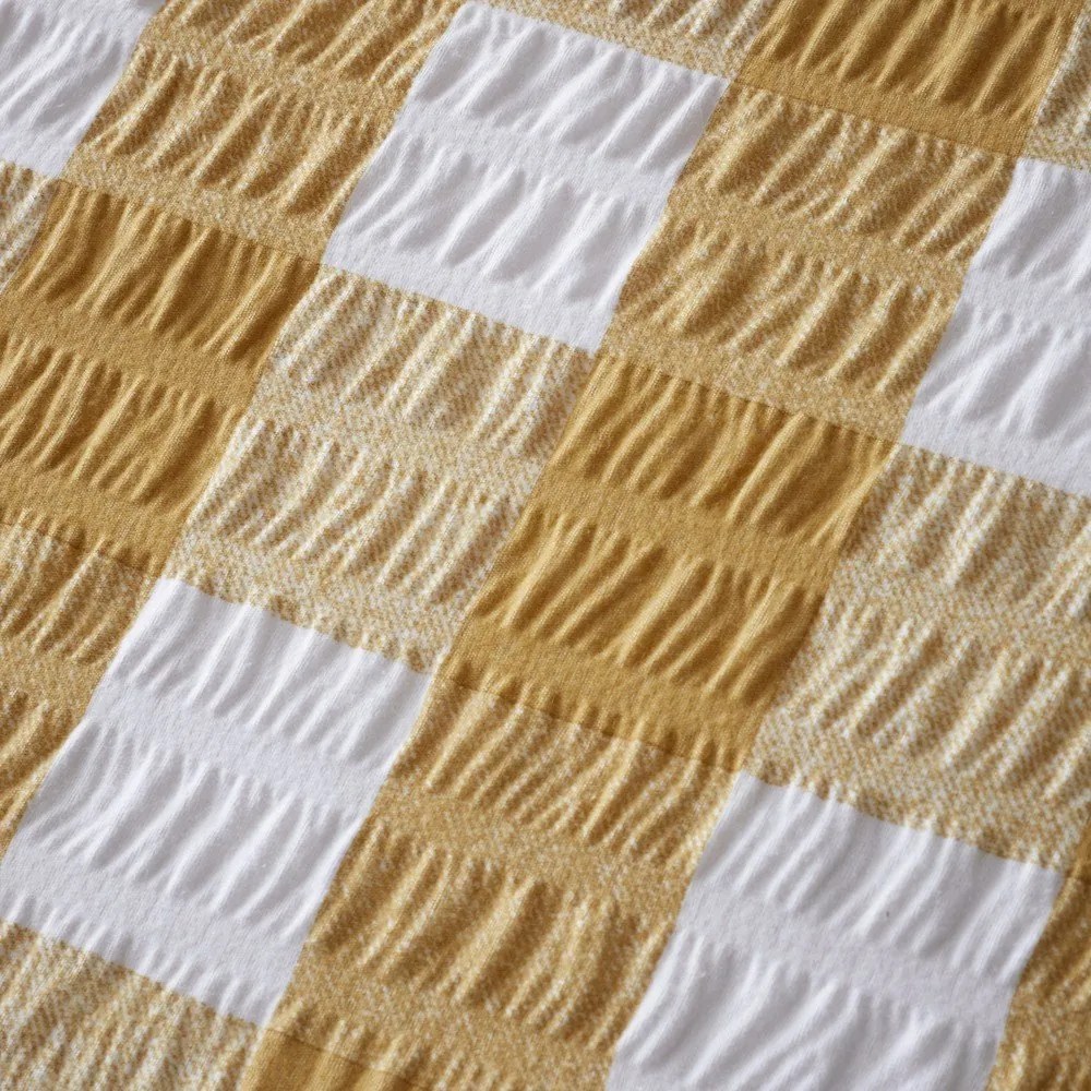Sárga egyszemélyes flanel ágyneműhuzat 135x200 cm Gingham Check – Catherine Lansfield