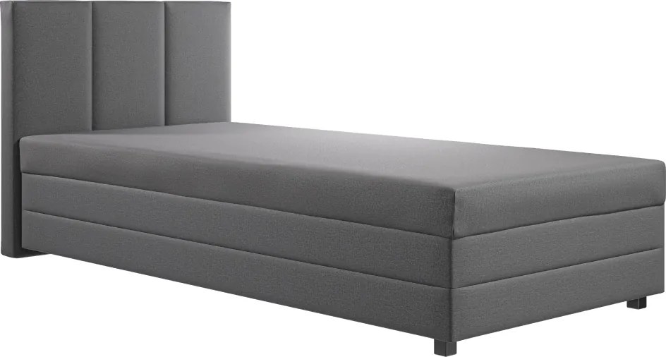 Boxspring ágy, egyszemélyes, szürke, 110x200, univerzális, ALEXA