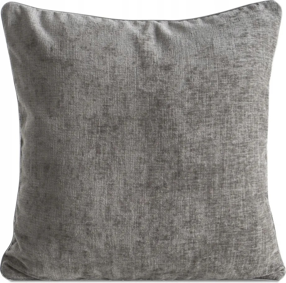 Dekoratív párnahuzat 45X45 ezüst, szélén díszzsinórral