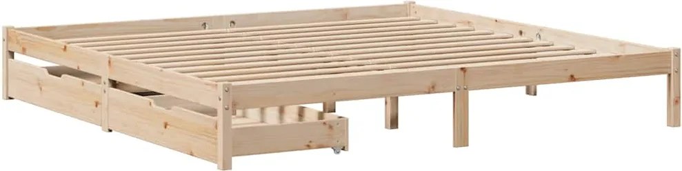 vidaXL tömör fenyőfa ágy matrac nélkül 200 x 200 cm