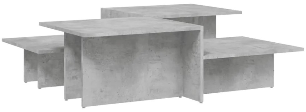2 db betonszürke szerelt fa dohányzóasztal