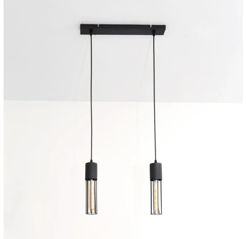 Csillár zsinóron MELODY 2xE27/15W/230V fekete