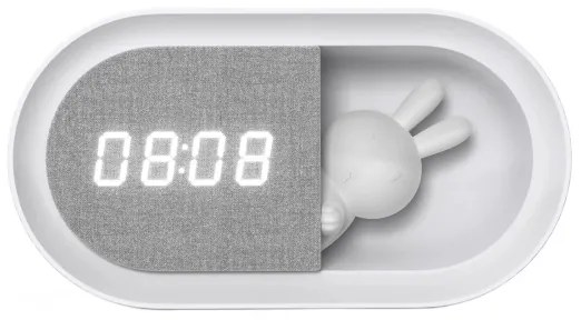 LED állítható éjjeli lámpa ébresztővel BUNNY LED/1,2W/5V 3000K