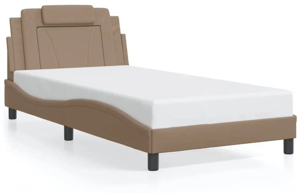 vidaXL cappuccino színű ágykeret Viana LED-ekkel matrac nélkül 100 x 200 cm