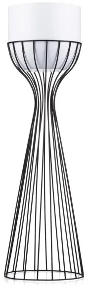 Fém virágcserép LOFT 68x20 cm fekete/fehér