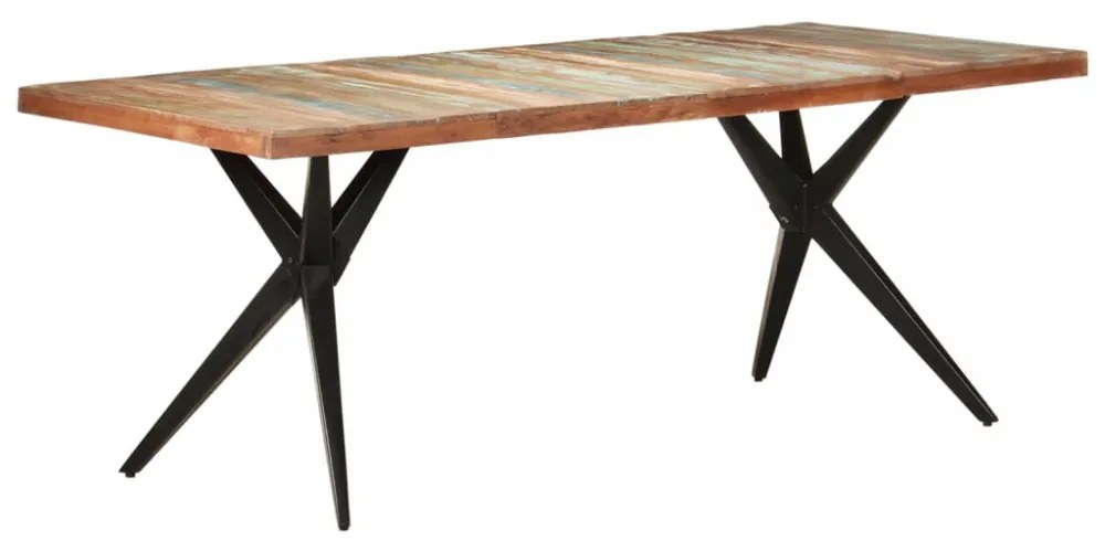 tömör újrahasznosított fa étkezőasztal 200 x 90 x 76 cm